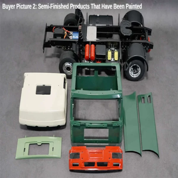 1/14 RC 4X2 キットバージョン MAN F2000 トラクター トラック  メタルキャブ JXModel 1:14 スケール RC モデル トラック トレーラー ティッパー DIY グレー キットバージョン - 画像 (5)
