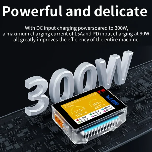 HOTA T6 バッテリー充電器 15A 300W PD90W 1-6S リポ対応 RCドローン車飛行機 - 画像 (6)