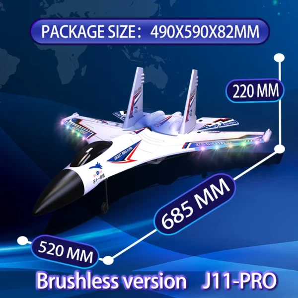 RC飛行機 水陸空 J11-Pro リモートコントロール飛行機 ブラシレスモーター 6チャンネル 防水 電動模型 ギフト - 画像 (3)