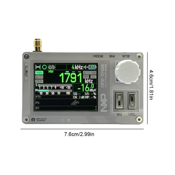 TEF6686 FM/LW/MW/SW フルバンド LCDディスプレイ付き ポータブル 充電式 高齢者向けギフト - 画像 (3)
