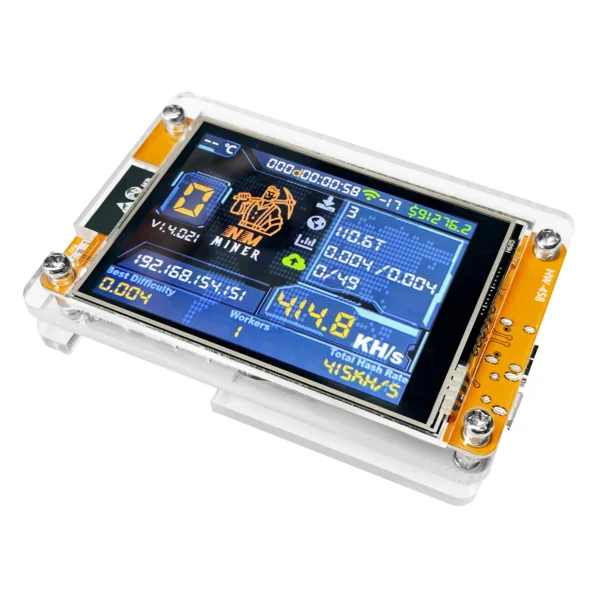 CYD-NM: NMMiner NerdMiner V2 ハッシュレート Lucky Miner ESP32 2.8インチ スマートディスプレイ Crypto Solo Lottery 960KH/s Bitcoin ESP32-2432S028R DROOM - 画像 (4)