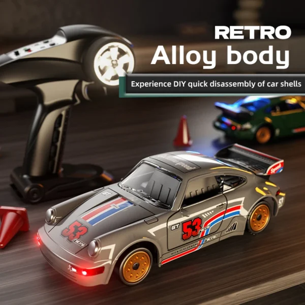 1/43合金RCドリフトカー ジャイロ4WD ドア開閉 DIYステッカー付 男の子 - 画像 (2)