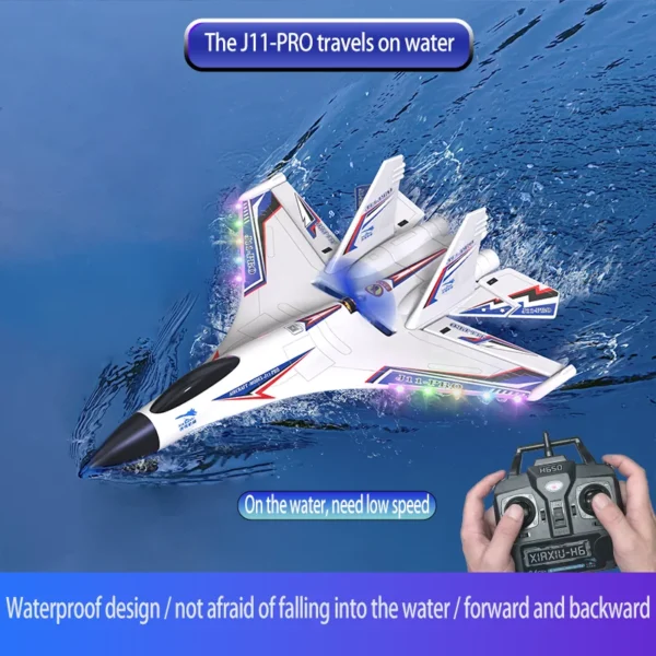 RC飛行機 水陸空 J11-Pro リモートコントロール飛行機 ブラシレスモーター 6チャンネル 防水 電動模型 ギフト