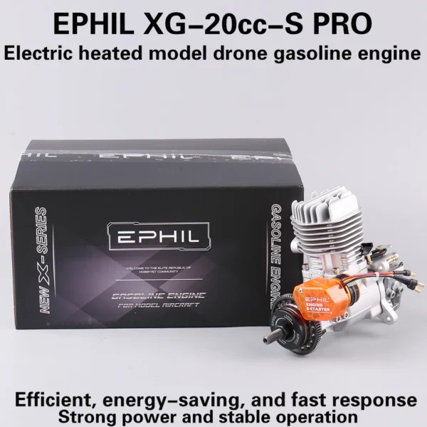 EPHIL XG-20cc-S PRO 航空機模型用ガソリンエンジン ホットヘッド 電動始動 単気筒 サイドロー 固定翼