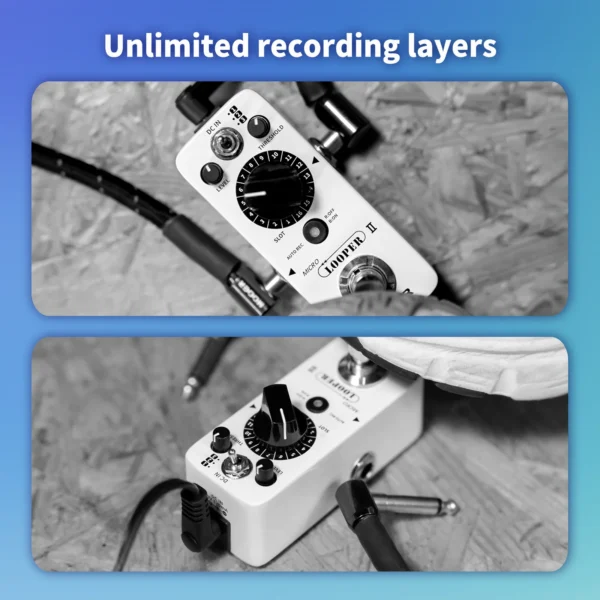 MOOER Micro Looper II ギターループペダル 480分録音、AUTO REC機能、3つの保存バンク、バンクあたり16スロット - 画像 (5)