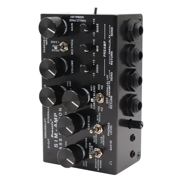 高品質の Demonfx SIM-AMP シンプリファイアー ベースステーション | プリアンプシミュレーター、パワーアンプ SIM、ステレオキャブ SIM & DI 出力 (エレクトリックベース用) - 画像 (4)