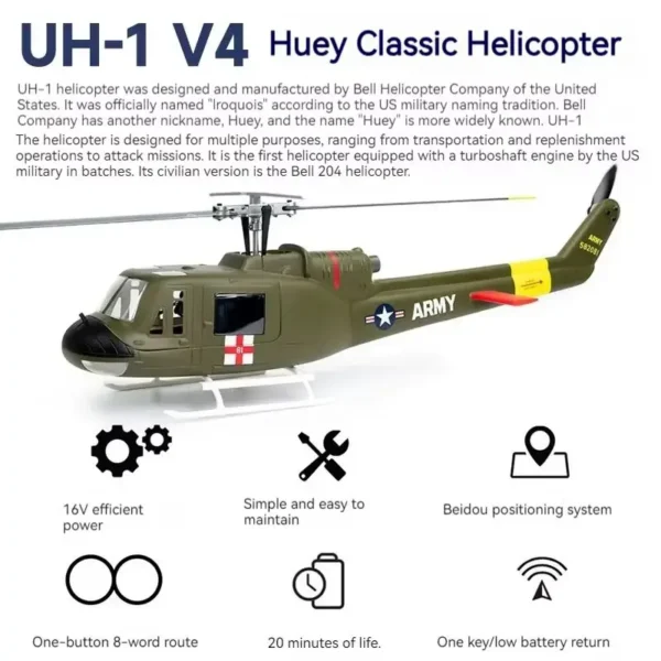 UH-1 V4 6CHヘリ GPS搭載 PNP ラジコン本格モデル - 画像 (2)