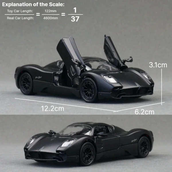 1/38 パガーニ ユートピア スーパー スポーツ の車模型 RMZ シティ ダイキャストビークル ミニチュア プルバックコレクション 子供 男の子 へのギフト - 画像 (5)