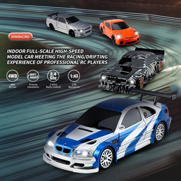 ミニRCカー 1/43 ラジコン ドリフト レーシング 2.4G RTR 四駆 高速モデル ギフト - 画像 (2)