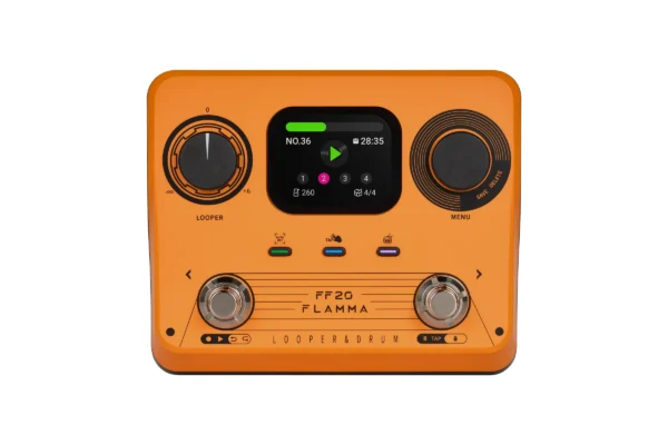 FLAMMA FF20 ステレオ デュアルフットスイッチ ルーパー ドラムマシンペダル エレキギター用 100個のストレージスロット 300分のループ録音