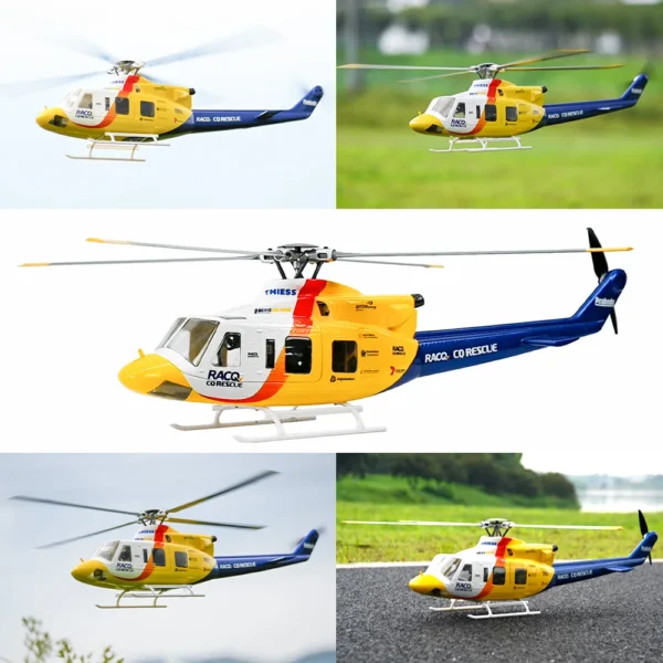 RTF FLYWING Bell 412 RC ヘリコプター bell412スケール ヘリコプター 6CH 470サイズ ヘリコプター H1フライトコントローラー FLY WING ヘリコプター - 画像 (4)