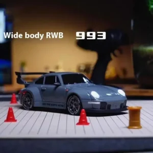 新型RCカー993 限定版フルセット 20km LED ドリフト Silver-1B-with-Box