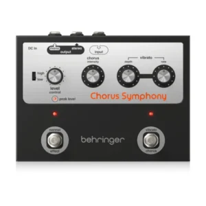 Behringer CHORUS SYMPHONY ヴィンテージ 70年代 モジュレーションペダル。BBDコーラスとビブラートモード、可変入力レンジ、ワイド3Dステレオサウンドを搭載。