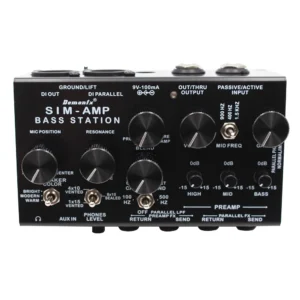 高品質の Demonfx SIM-AMP シンプリファイアー ベースステーション | プリアンプシミュレーター、パワーアンプ SIM、ステレオキャブ SIM & DI 出力 (エレクトリックベース用)
