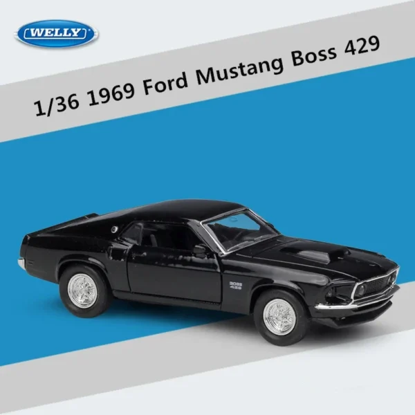 1/36 フォード マスタング 1969 ダイキャスト 模型 ボス429 WELLY ミニカー 子供 ギフト 車 おもちゃ - 画像 (2)