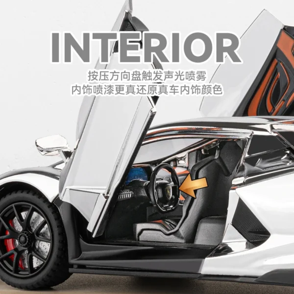 1/24 ランボルギーニ レブエルト 合金製 ダイキャストカー サウンド&ライト 子供向け コレクション - 画像 (3)