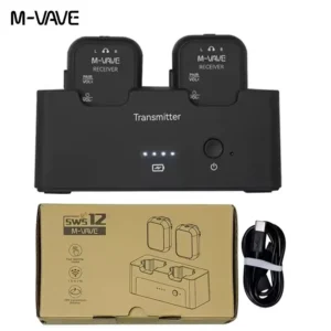 SWS12: 2025年新登場 M-VAVE WP-12 ワイヤレスイヤホンモニターシステム |  2.4G Hz 1T2Rシステム、超低遅延24時間再生 | 1800mAh充電ケース