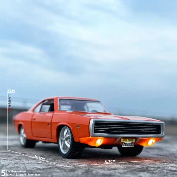 1/32 ダッジ チャージャー 1970 ミニカー サウンド ライト プルバック ギフト - 画像 (3)