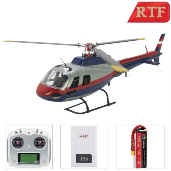 FL450 V5 FLISHRC ロバン AS350 スクワレル 450 サイズスケール ヘリコプター トライコプター ローターヘッド 6CH GPS L7 フライトコントロール付き RTF RC ヘリ