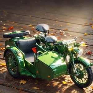 【音と光】1/10合金レトロサイドカー オートバイ模型 with-foam-box: