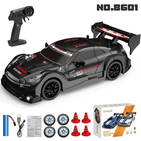 1/24 RC ドリフトカー マスタング 高速4WD ギフト競技レース 交換タイヤ