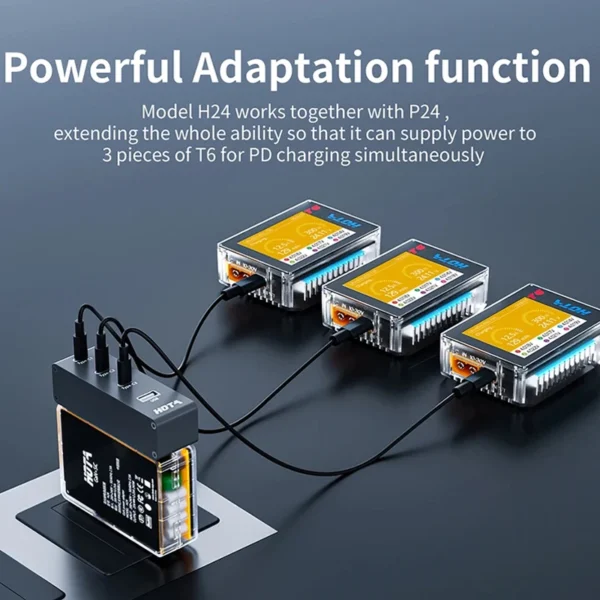 HOTA T6 バッテリー充電器 15A 300W PD90W 1-6S リポ対応 RCドローン車飛行機 - 画像 (4)