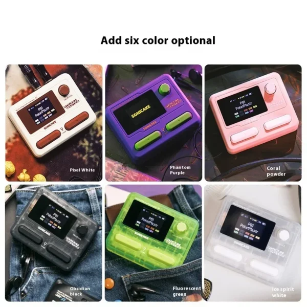 SONICAKE ポケットマスター ギターベースアンプ 1.77インチ LCDスクリーン 100種類以上のマルチエフェクトペダル QME-10 OTGルーパー対応 ミニギターアンプ - 画像 (5)