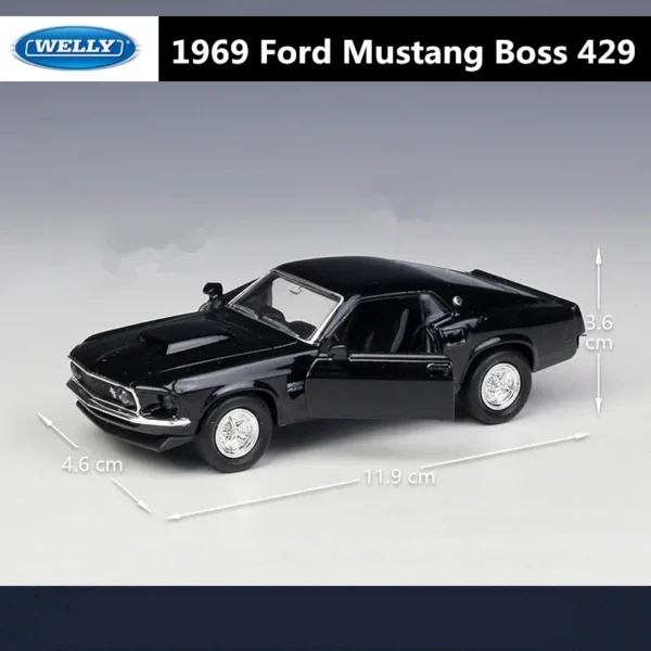 1/36 フォード マスタング 1969 ダイキャスト 模型 ボス429 WELLY ミニカー 子供 ギフト 車 おもちゃ - 画像 (5)