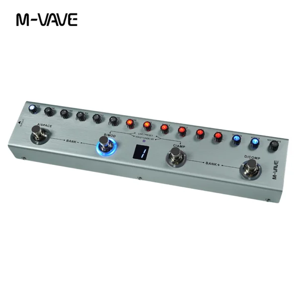 M-VAVE Tank-B マルチエフェクトベースペダル 充電式 36プリセット 9プリアンプスロット 8IRキャブスロット 3モジュレーション/ディレイ/リバーブエフェクト - 画像 (6)