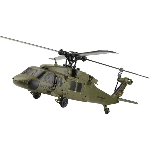 Wltoys XK K170 UH-60L BNF (リモコンなし) 4CH 6軸ジャイロスコープ ブラシレスモーター ミリタリーグリーン RC ヘリコプター - 画像 (3)
