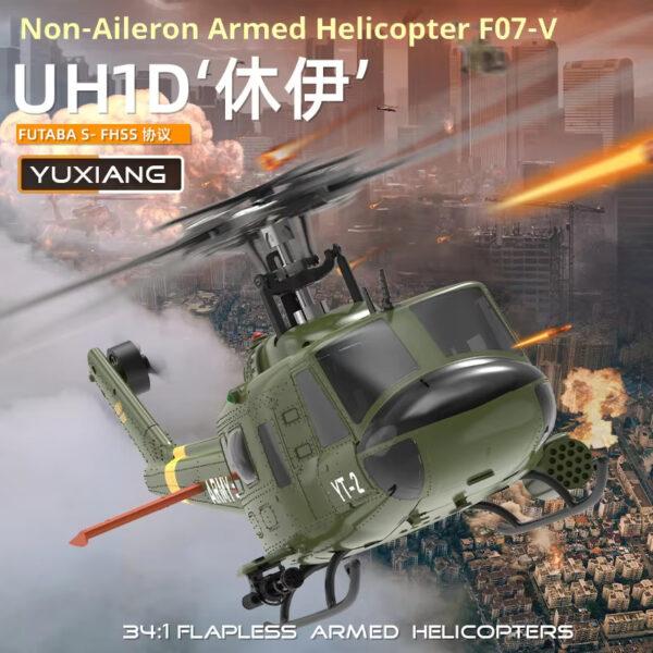 BNF YUXIANG UH-1 Huey F07V 1:34 라디콘 헬기 단일 프로펠러 6CH 시뮬레이션 - 이미지 3