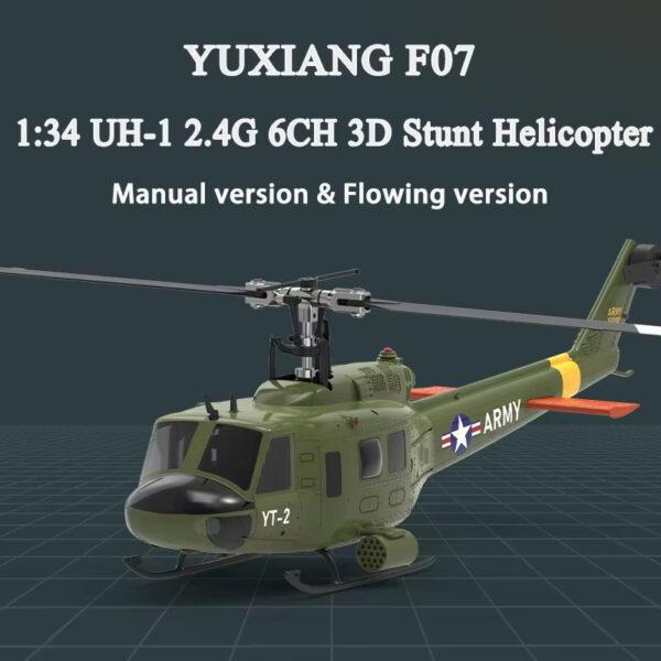 BNF YUXIANG UH-1 Huey F07V 1:34 라디콘 헬기 단일 프로펠러 6CH 시뮬레이션 - 이미지 4