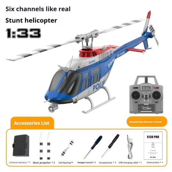 2025년 Rhsky C138 Pro 라디콘 헬기 벨 206 스케일 6G 오토호버 - 이미지 2