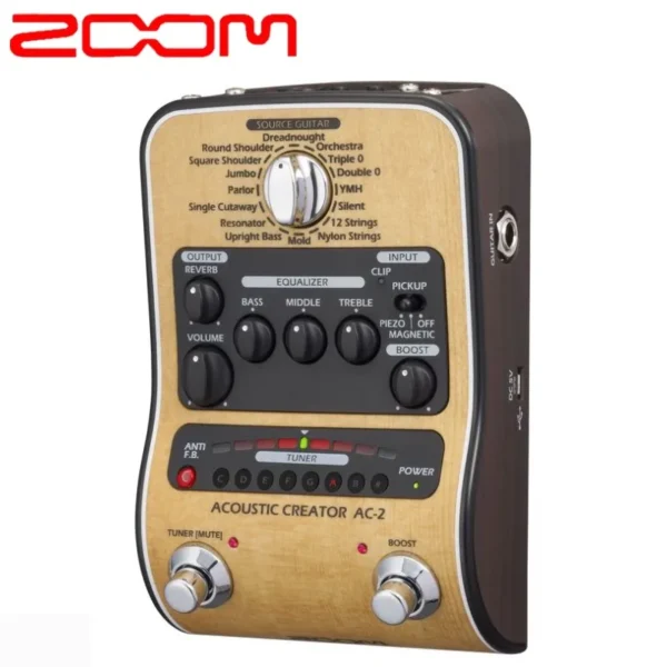 ZOOM AC-2 ギターエフェクター 音作り簡単 高音質 プリアンプ機能
