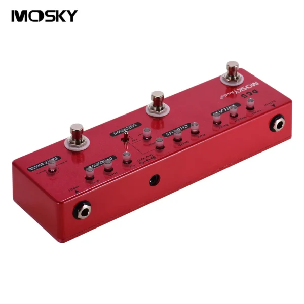 MOSKY RC5 ギターエフェクター 6種類内蔵 リバーブ コーラス ディストーション等 コンパクト設計 - 画像 (2)