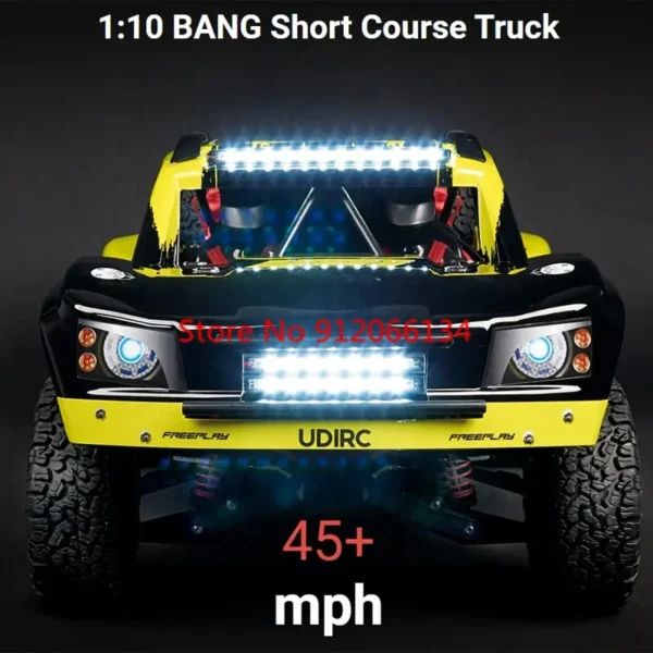 90KM/H 유압 충격 흡수 장치 고속 무선 조종 트럭 8CH 브러시리스 변속 방수 4WD LED 조명 ESP 시스템 RC 자동차 - 이미지 3