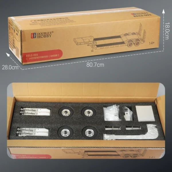 더블 이글 E012 트레일러 1/14 메탈 더블 액슬 15KG 적재 라디콘 모델 - 이미지 7