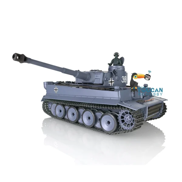 헹롱 1/16 RTR RC 탱크 플라스틱 버전 7.0 독일 타이거 I BB탄 사격 IR 전투 연기 효과 3818 RC 모델 TH17233 SMT8 - 이미지 4