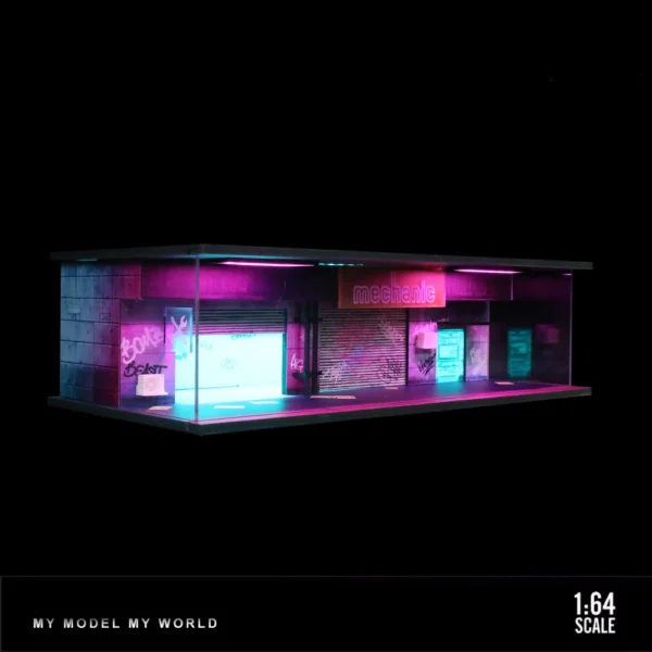 1/64 자동차 차고 LED 디오라마 모델 주차장 DIY 선물 컬렉션 - 이미지 7