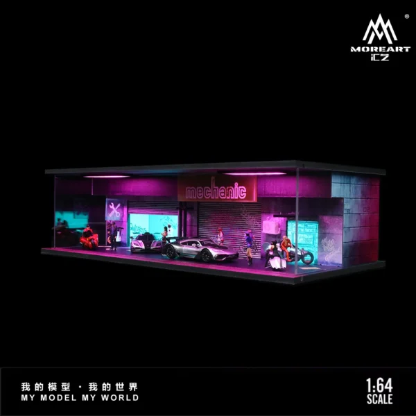 1/64 주차장 디오라마 라이트 부착 디스플레이 컬렉션 선물 최적 - 이미지 5