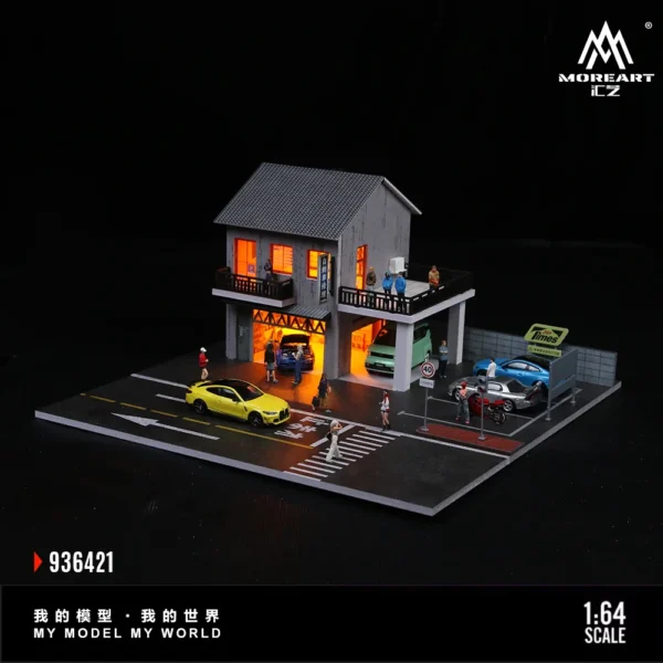 1/64 일본 자동차 수리 공장 디오라마 주차장 모형 장난감 선물 - 이미지 5