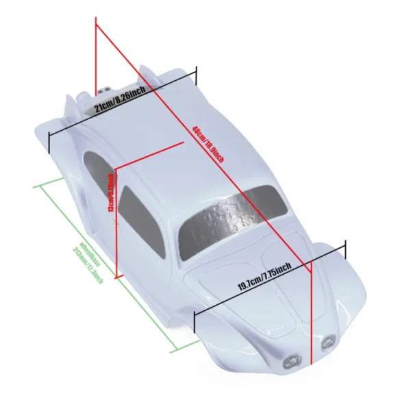 313mm 휠베이스 RC 바디 PC 쉘 폭 200mm MT 및 크롤러카용 - Image 6