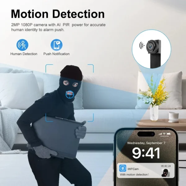 DIY HD 1080P WiFi 미니 카메라 휴대용 비디오 레코더 마이크로 캠코더 P2P 무선 웹캠 루프 녹화 지원 원격 보기 - 이미지 4