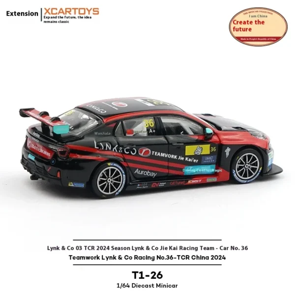 Xcartoys 1:64 스케일 Teamwork Lynk & Co No.36 Tcr 다이캐스트 레이싱 카 모델 미니어처 수집용 차량 (2024년 중국 레이스용) - 이미지 4
