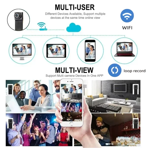 120도 32GB 카드 추가 4K HD 미니 WiFi 카메라 원격 보기 지원 모션 감지 루프 녹화 홈 DIY 무선 카메라 - 이미지 2