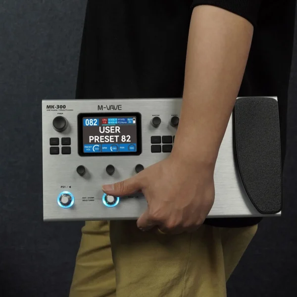 MK300 M-VAVE 멀티 이펙터 충전식 고화질 LCD 기타베이스