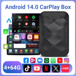 2+16GB 3IN1 android14 ワイヤレス Carplay android Auto 2025 NewAdapter アップグレード プラグアンドプレイ Youtube Netflix ドングル ワイヤレス カー AI TV BOX