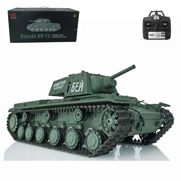 2.4G Heng Long 1/16 스케일 RC 탱크 7.0 플라스틱 버전 소련 KV 1 RTR 모델 3878 차량 모델 TH17461
