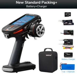 [RC8X 배터리 충전기] Radiolink 신제품 RC8X 2.4G 8채널 무선 송신기 4.3인치 풀컬러 LCD 터치스크린 200개 모델 RC카 보관 가능