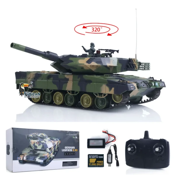 Heng Long 3809 1/24 미니 RC 탱크 Leopard2A5 원격 제어 전투 탱크 모델 BB 적외선 전투 판처 차량 자동차 모델 장난감 - 이미지 3
